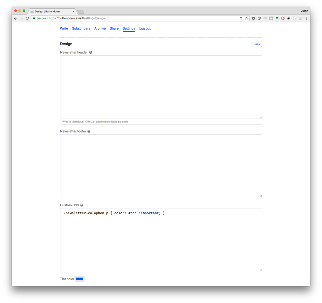 Newsletter Buttondown