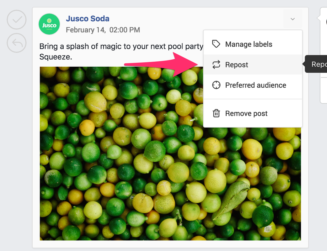 Repost saved posts - Planable updates