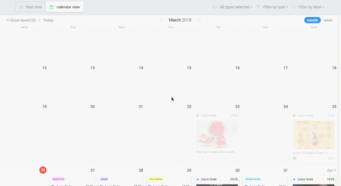 Calendar improvements - Planable updates