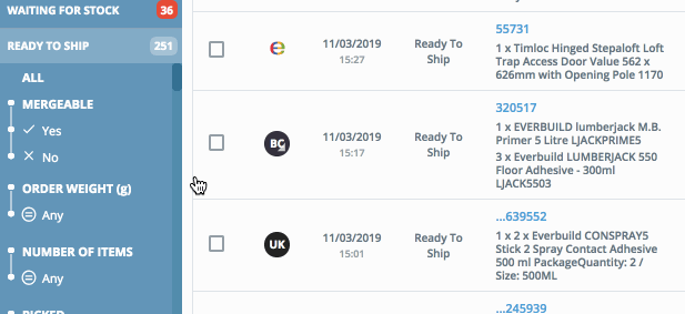 mergeable orders