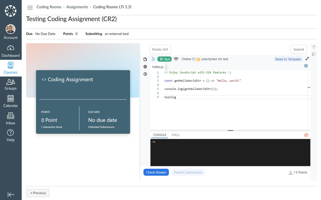 LTI 1.3 Connect your LMS to Coding Rooms! Coding Rooms changelog