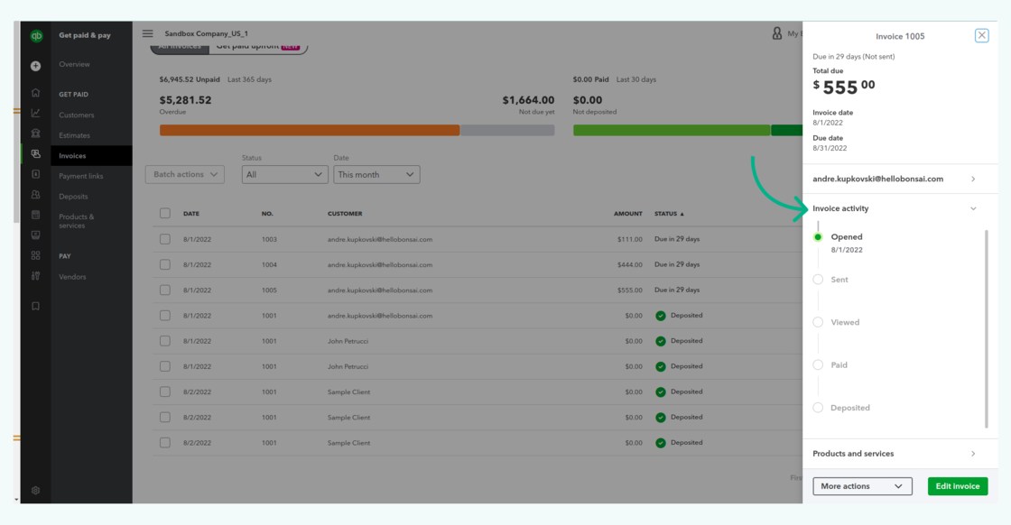 Automatically send your Bonsai invoices to QuickBooks Online (US only