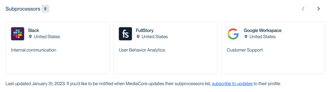Subprocessors and notifications - Conveyor updates
