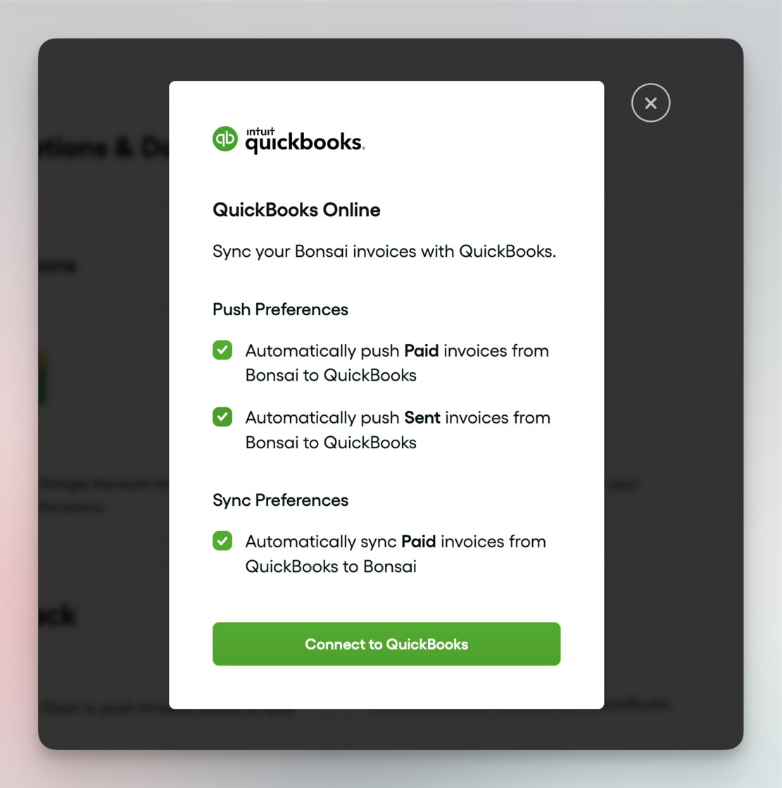 Updated QuickBooks integration - Bonsai updates