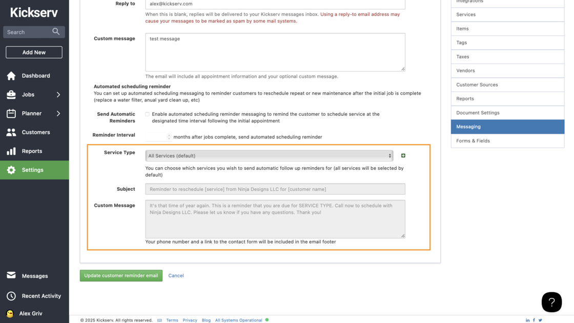 Kickserv changelog