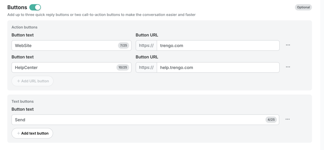WhatsApp templates with CTA buttons now supported! π©π screenshot 1