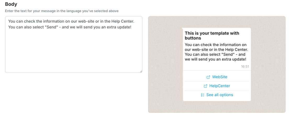 WhatsApp templates with CTA buttons now supported! π©π screenshot 2