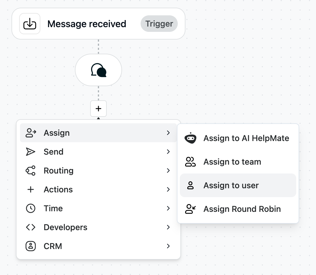 New Journey action live: Assign to user (agent) screenshot 1