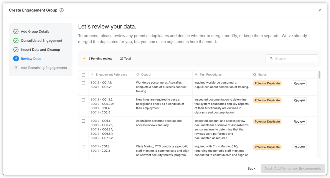Multi-Engagement Setup Made Simple - Fieldguide changelog