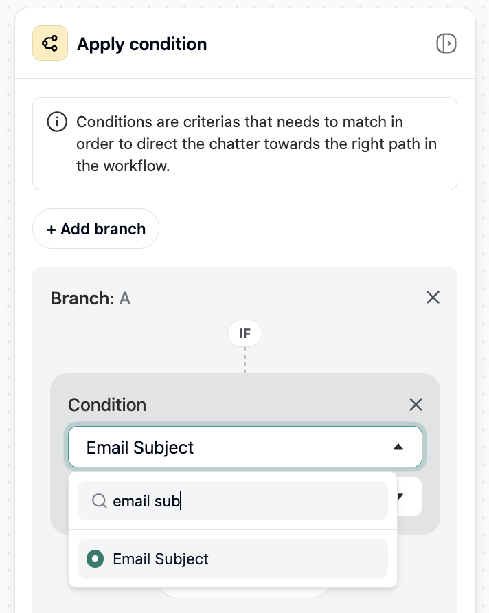 Route conversations based on Email subject information screenshot 1