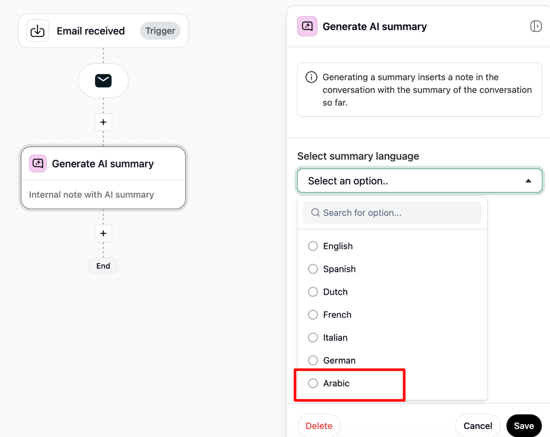 AI Summaries in Journeys now support Arabic screenshot 1