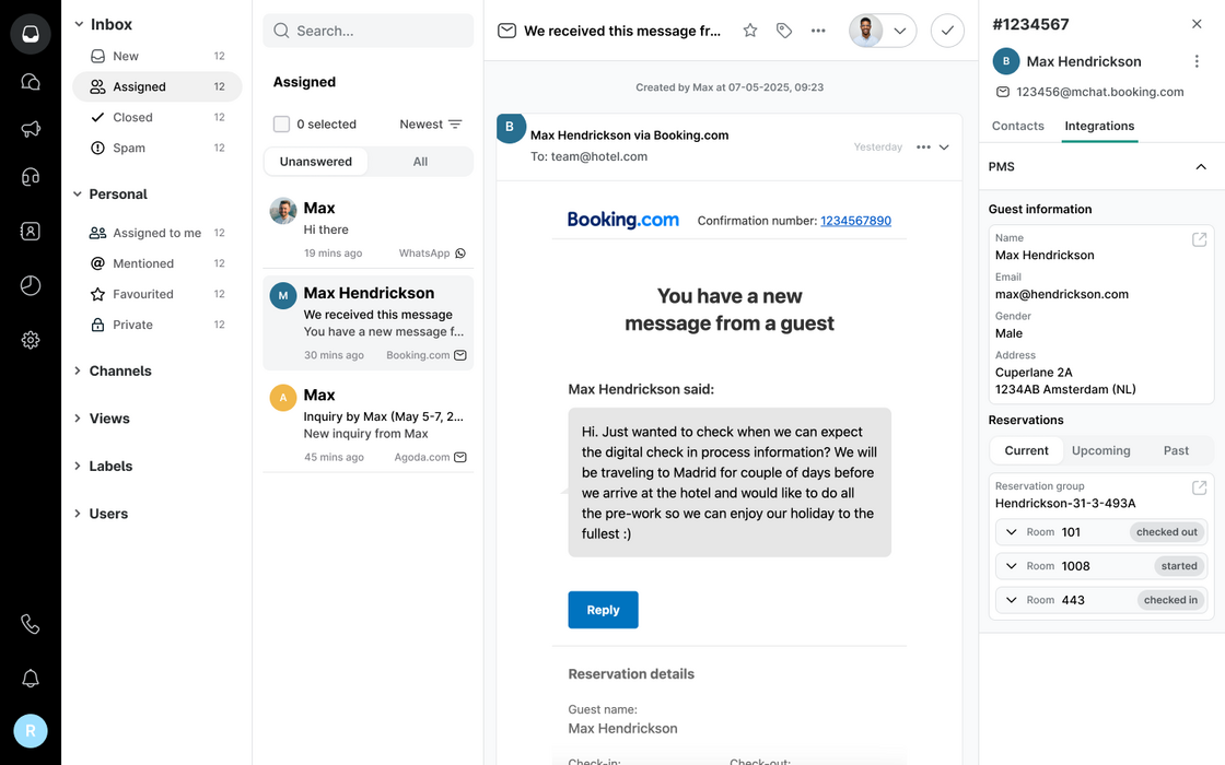 Manage Airbnb bookings in Trengo screenshot 1