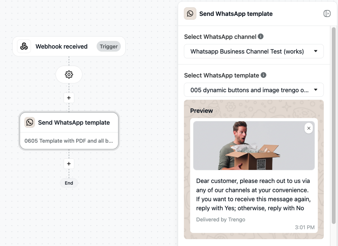 WhatsApp Templates with Headers in Journeys screenshot 1