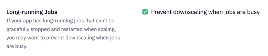 Prevent downscaling when jobs are busy setting